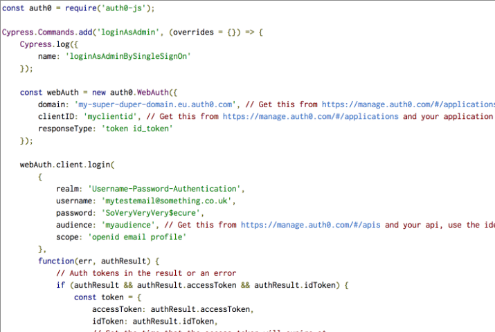 Cypress and AuthO